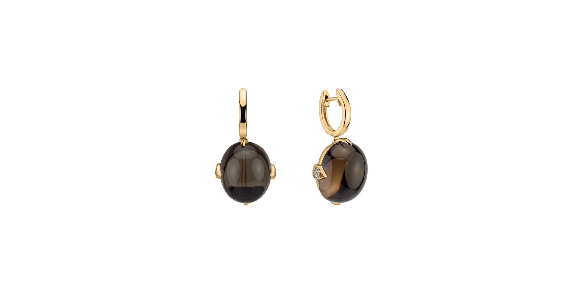 Náušnice s quartzom a diamantmi Shining Grace