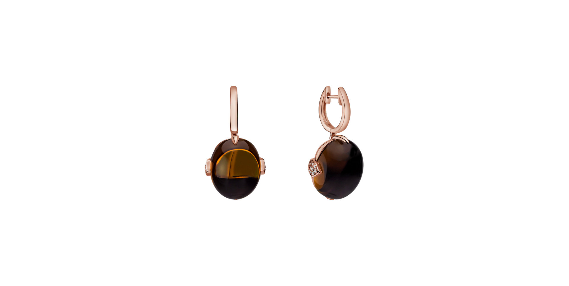 Náušnice s quartzom a diamantmi Shining Grace