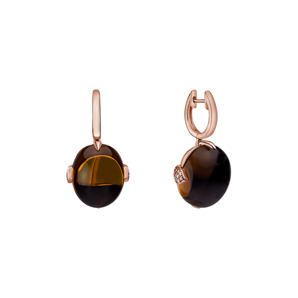 Náušnice s quartzom a diamantmi Shining Grace