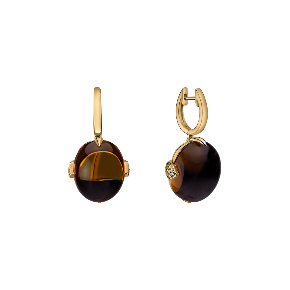 Náušnice s quartzom a diamantmi Shining Grace