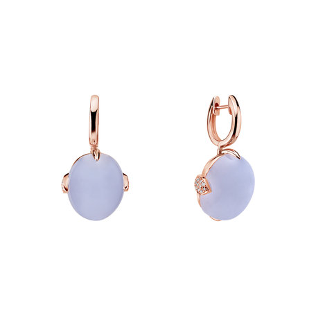 Náušnice s chalcedonom a diamantmi Shining Grace
