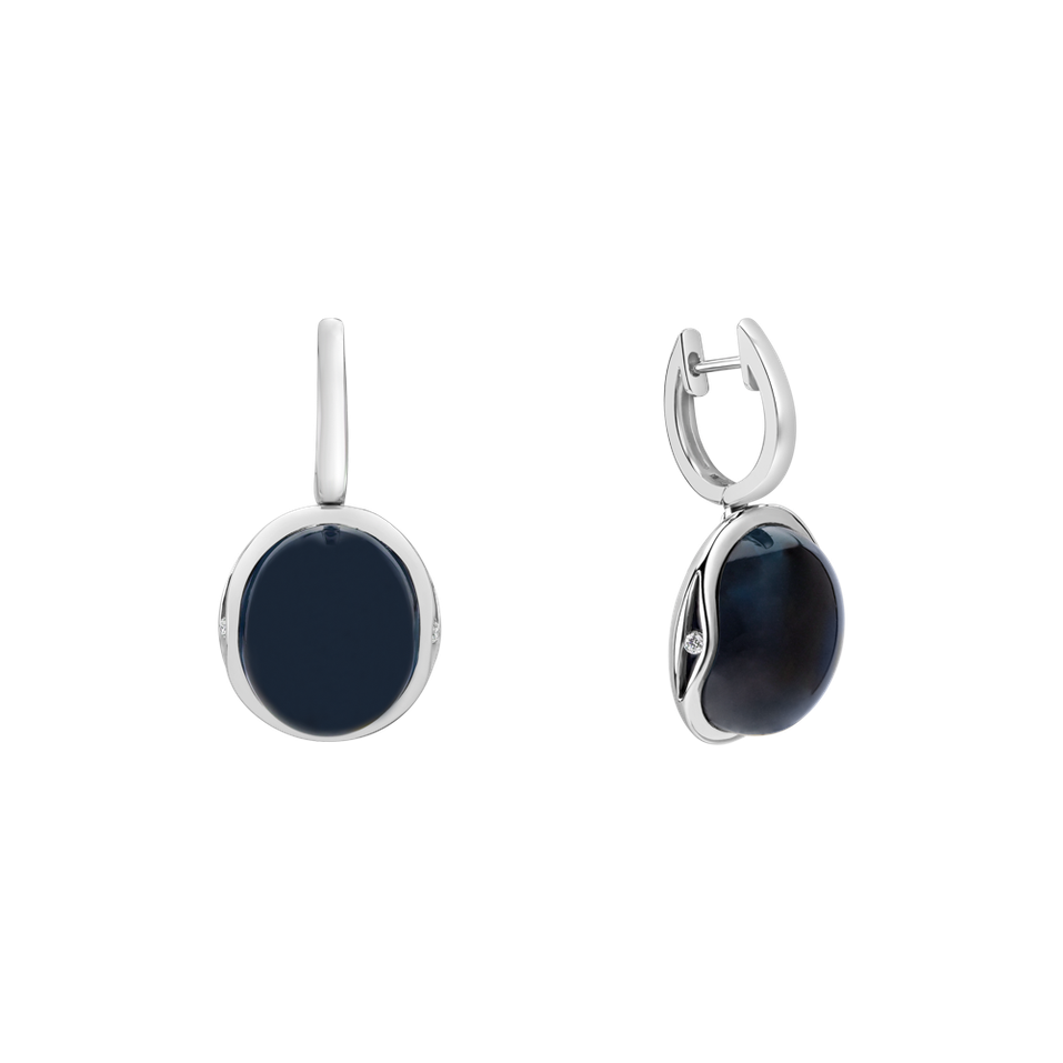 Náušnice s topásom a diamantmi Fairytale Drop