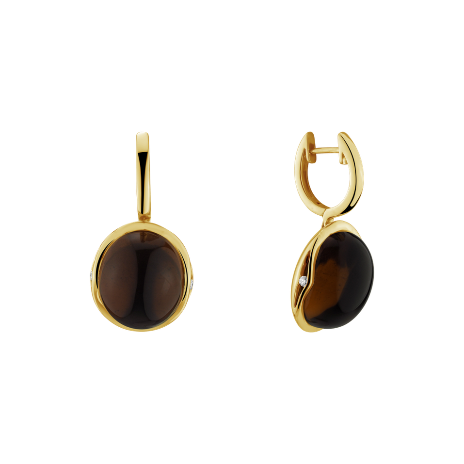 Náušnice s quartzom a diamantmi Fairytale Drop