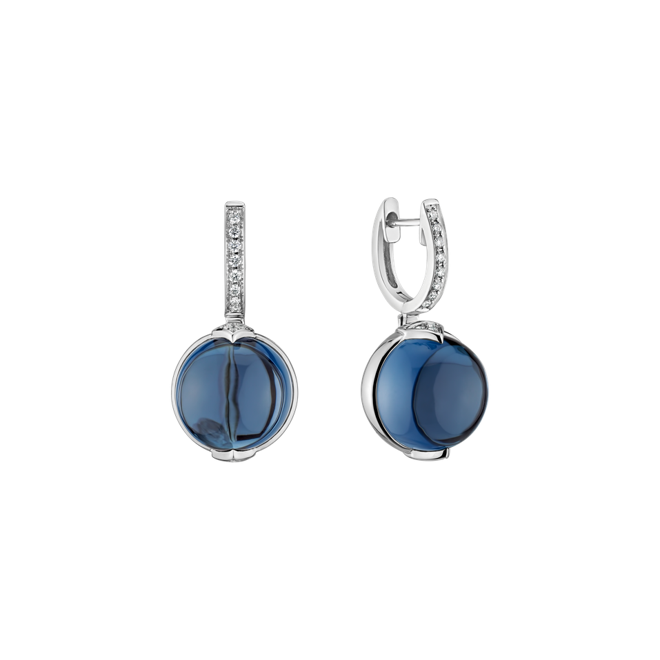 Náušnice s topásom a diamantmi Fairy Blossom