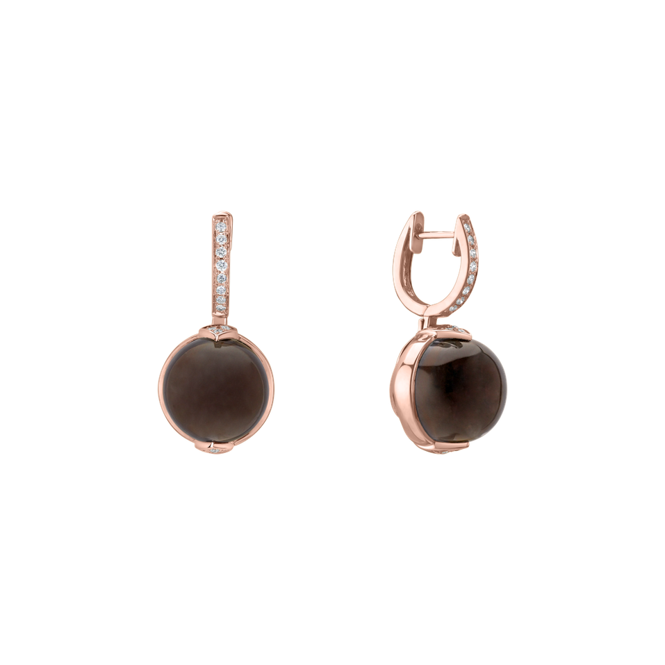 Náušnice s quartzom a diamantmi Fairy Blossom