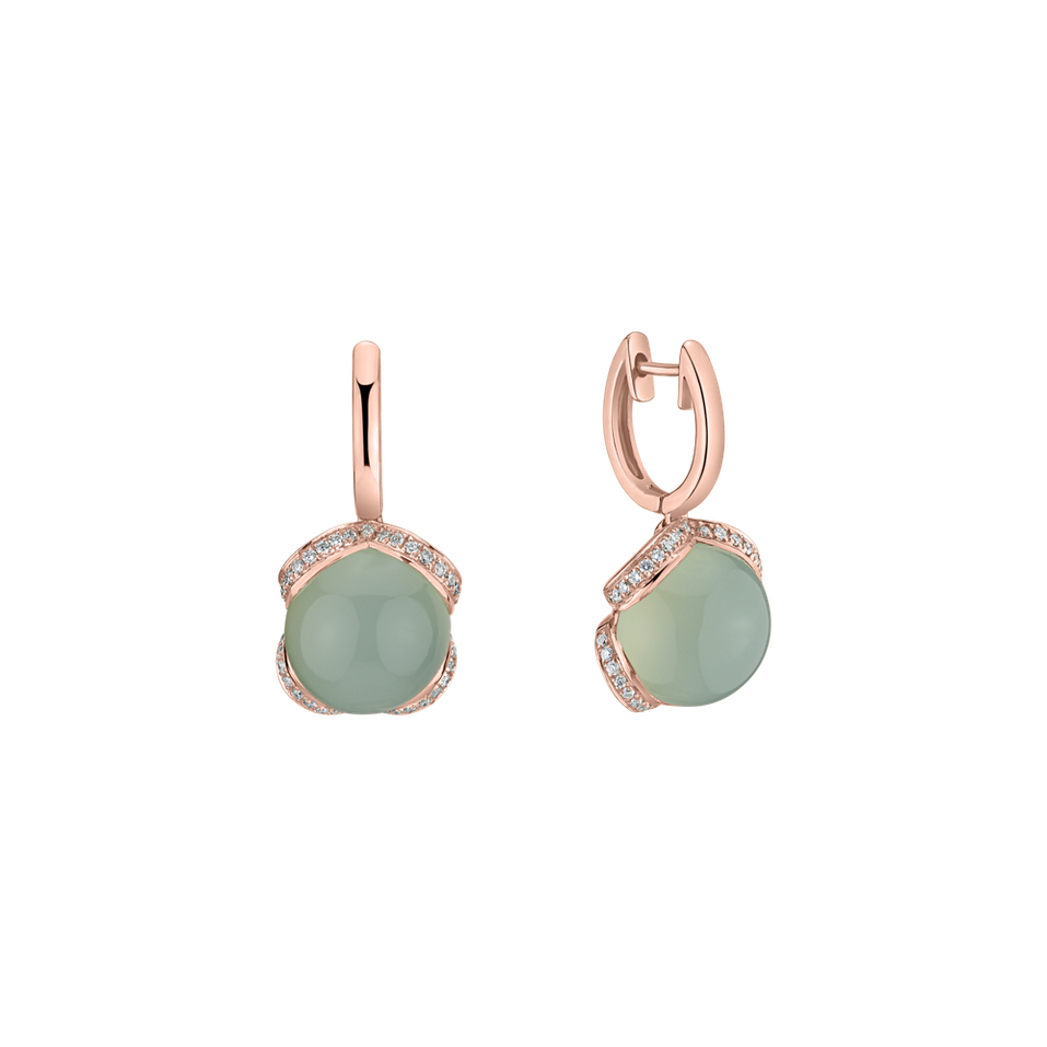 Náušnice s chalcedonom a diamantmi Rainbow Wish