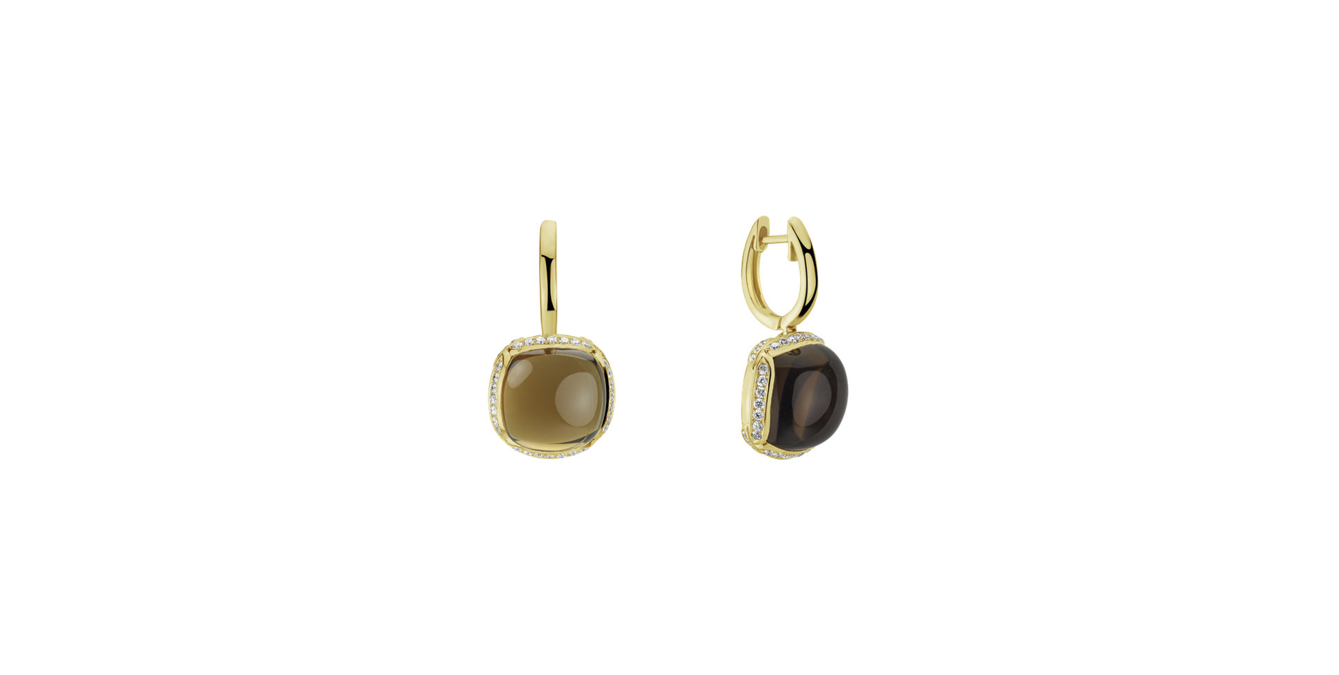 Náušnice s quartzom a diamantmi Mystic Drop