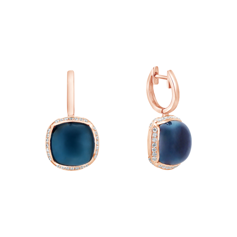 Náušnice s topásom a diamantmi Mystic Drop