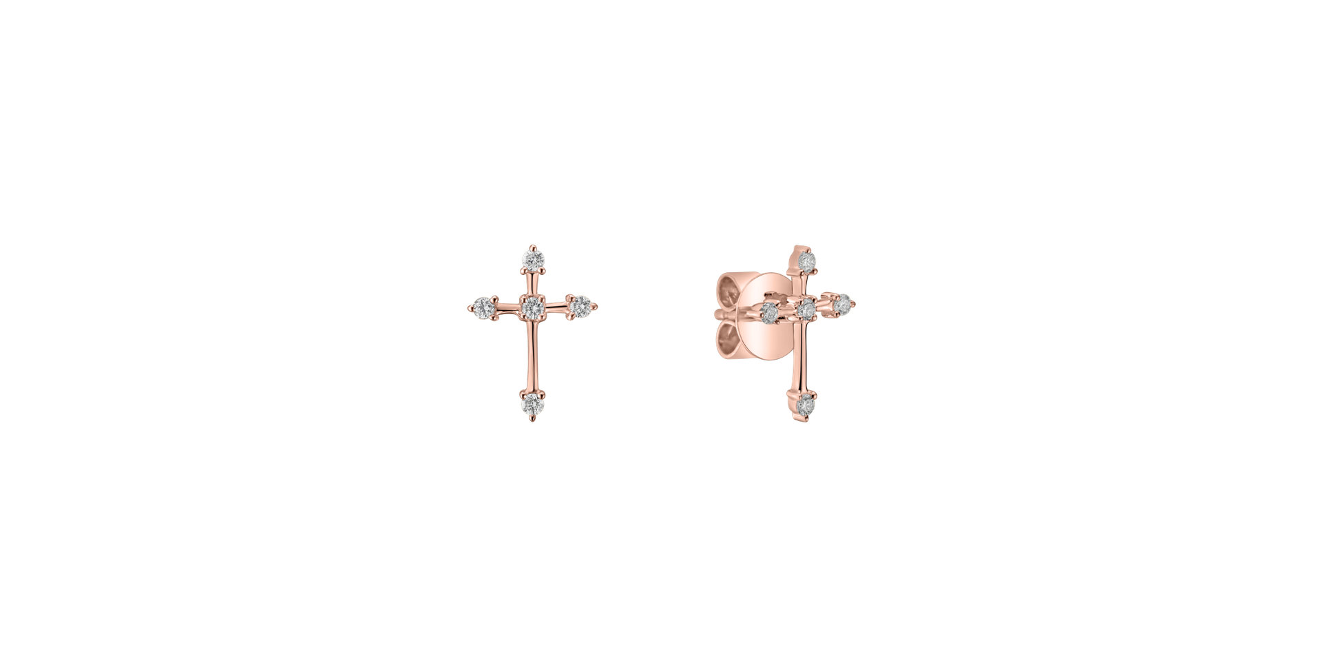Náušnice s diamantmi Passion Cross
