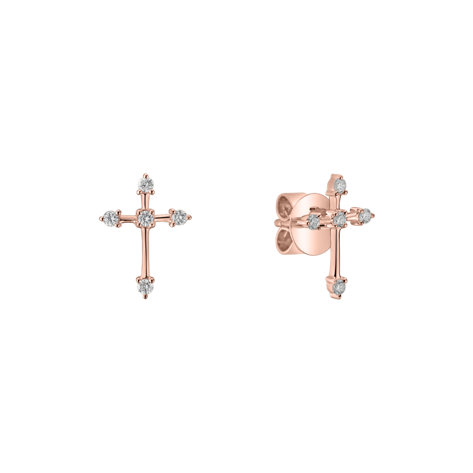 Náušnice s diamantmi Passion Cross