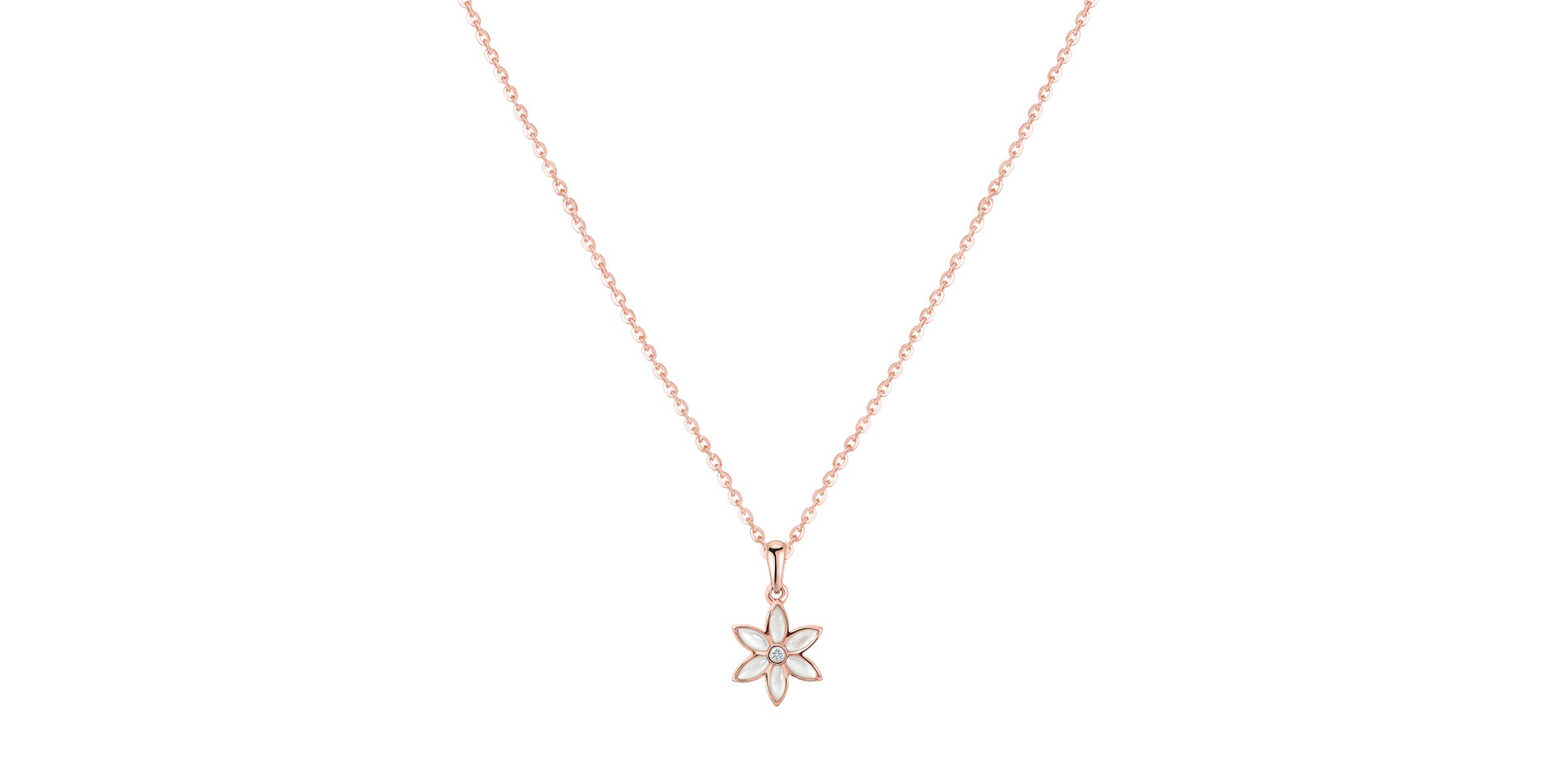 Prívesok s diamantom a perleťou Floral Symphony