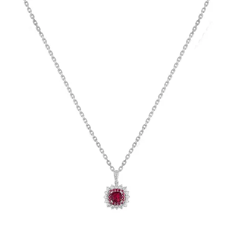 Přívěsok s rubínmi a diamantmi Radiant Shine