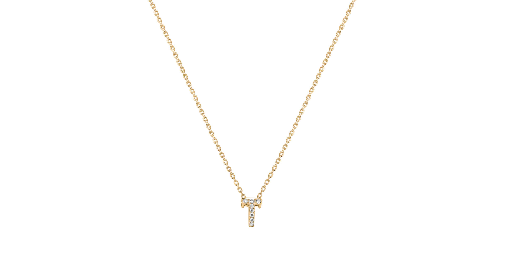 Náhrdelník s diamanty Glittering Letter T