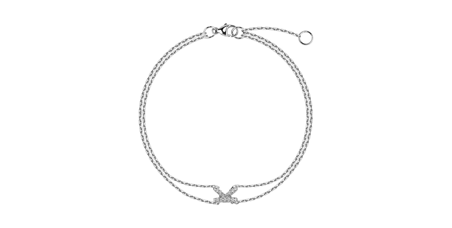 Náramok 14kt biele zlato s diamantom Náhrdelník s briliantmi Waterfall Heaven