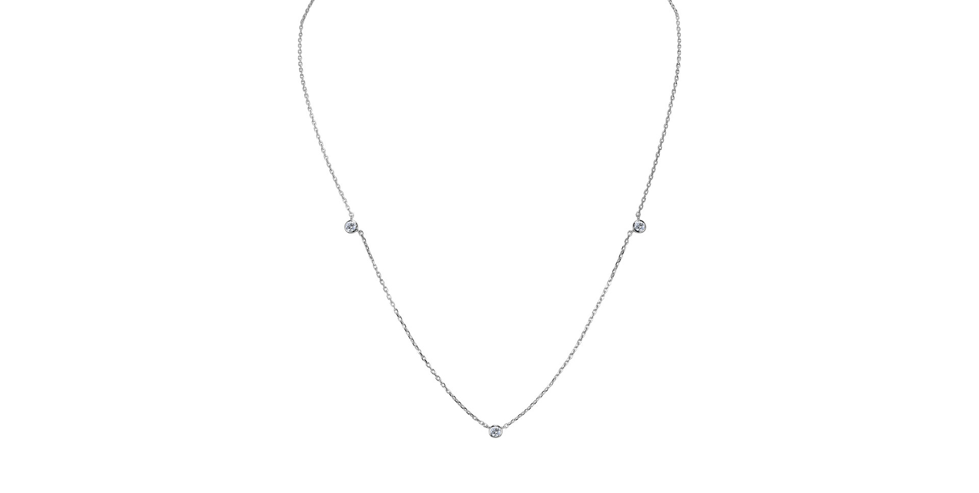 Náhrdelník 14kt biele zlato s diamantmi Nebula Gems