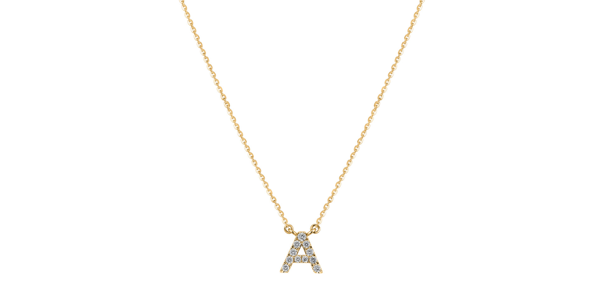 Náhrdelník s diamantmi Shiny Alphabet