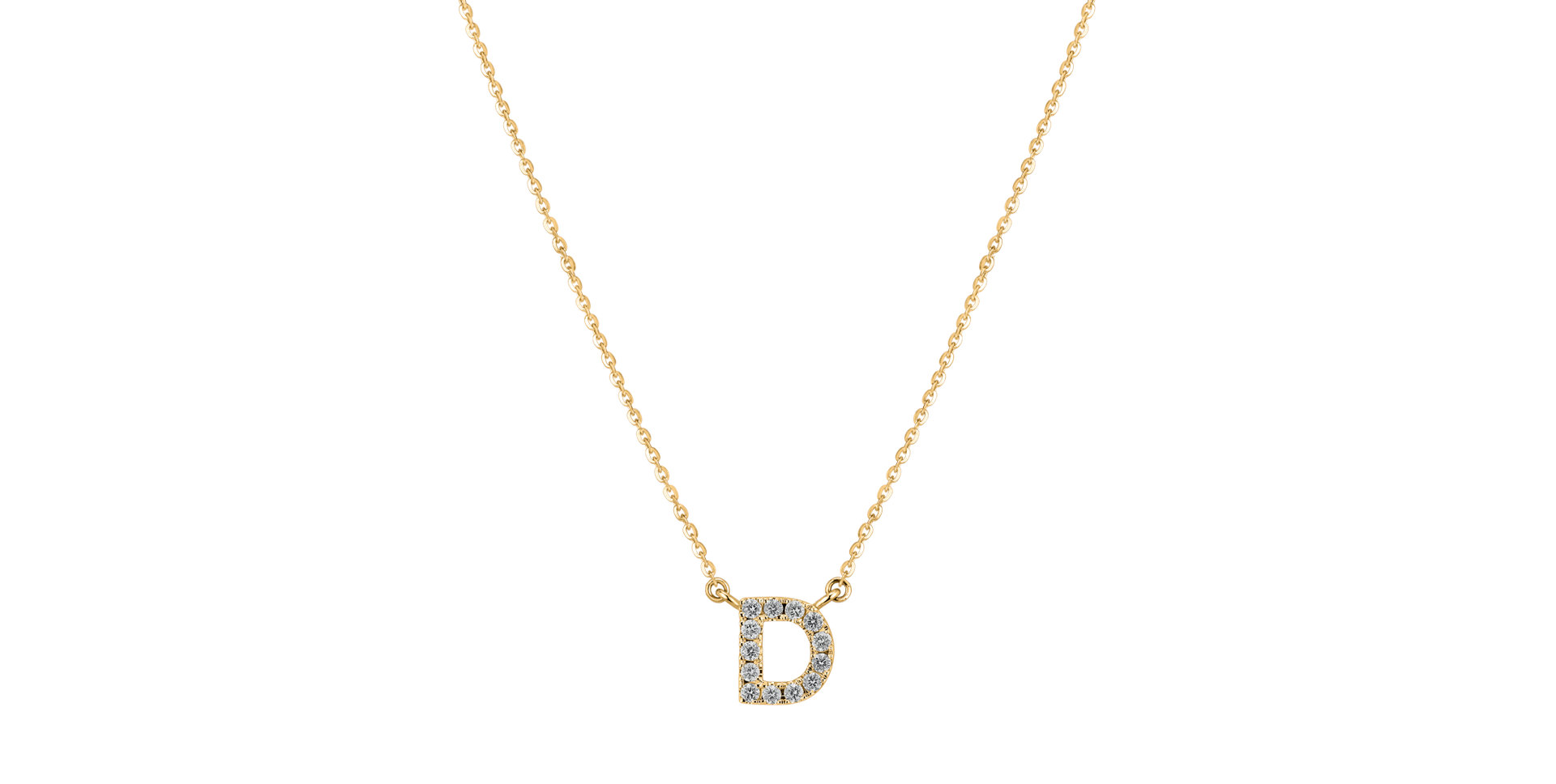 Náhrdelník s diamantmi Shiny Alphabet