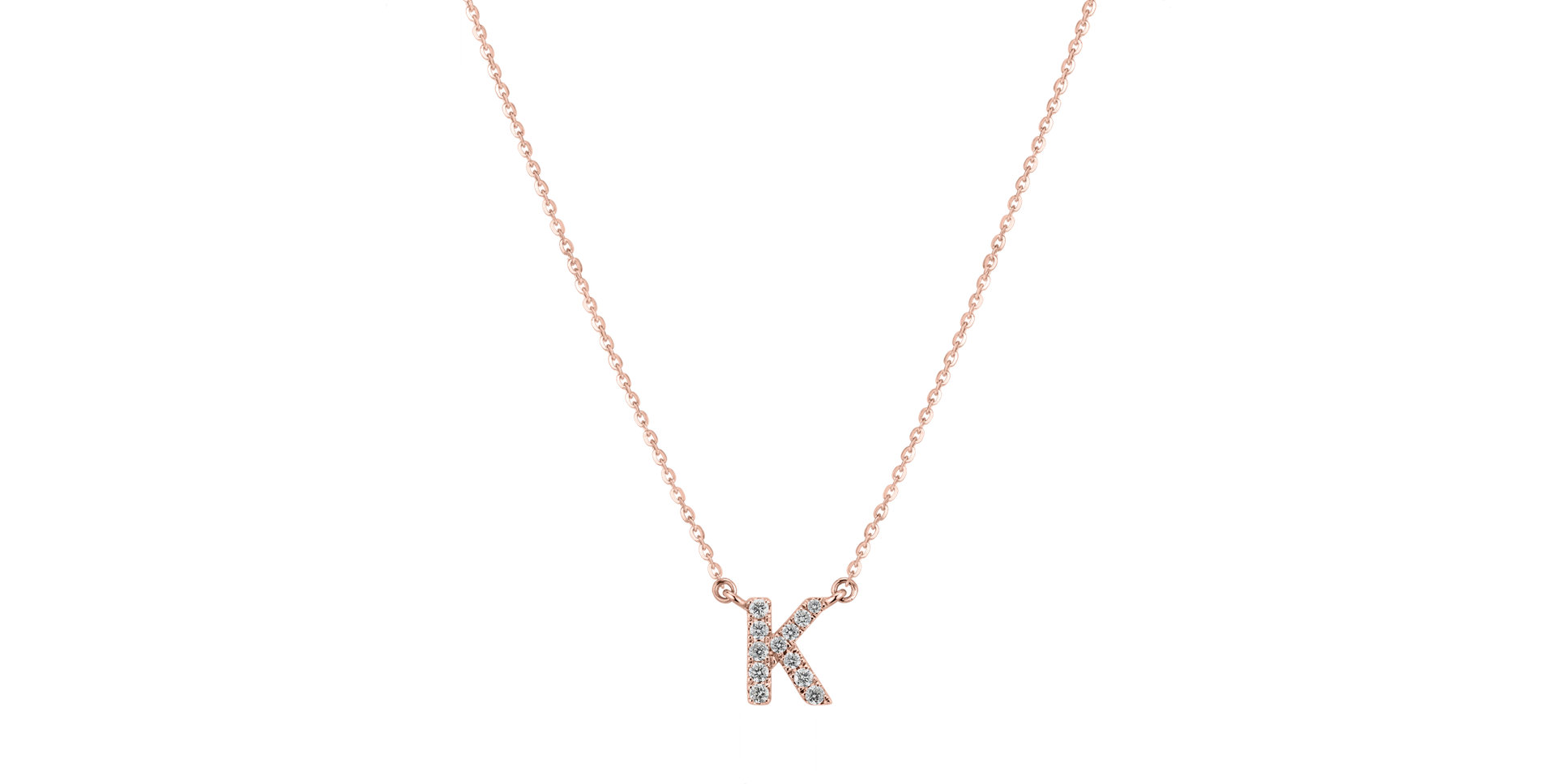 Náhrdelník s diamantmi Shiny Alphabet