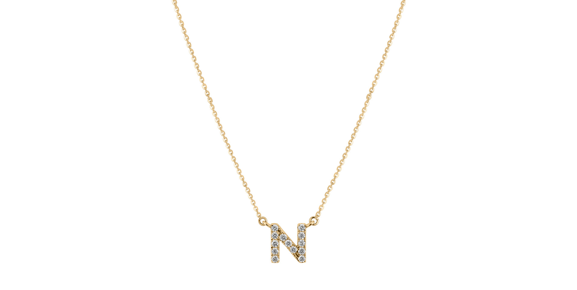 Náhrdelníl s diamantmi Shiny Alphabet
