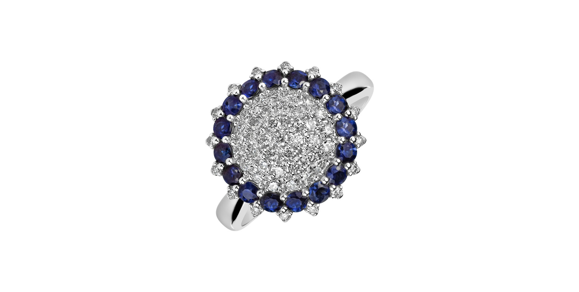 Prsteň s diamantmi a zafírmi Eclipse