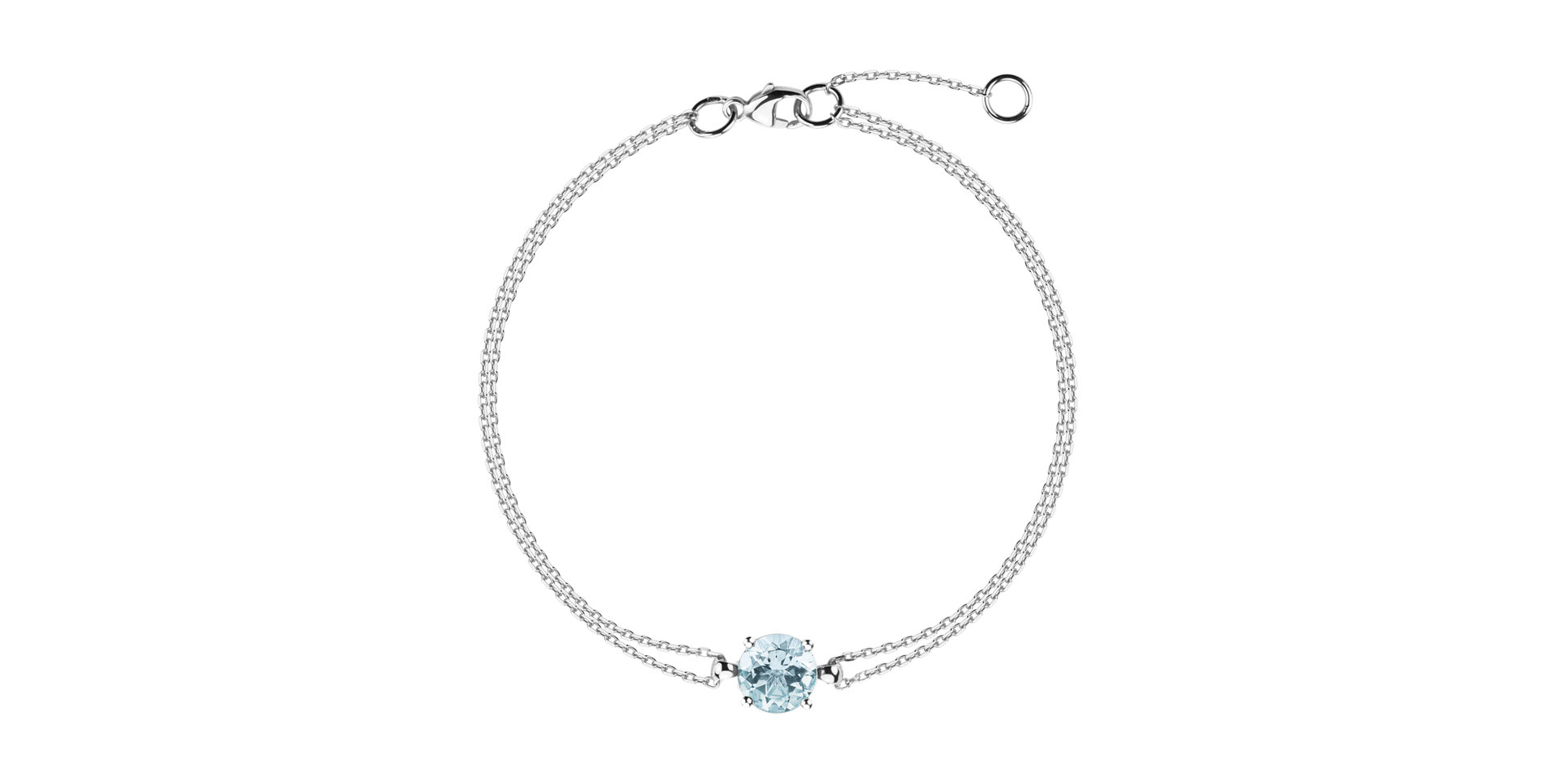 Náramok 14kt biele zlato s akvamarínom Roneme