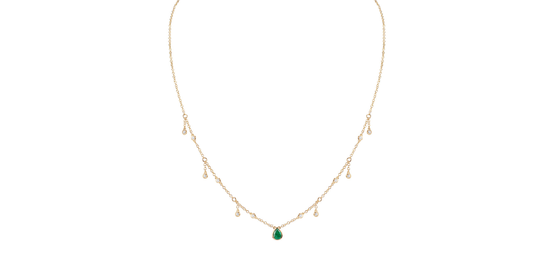 Náhrdelník so smaragdom a diamantmi Galatea