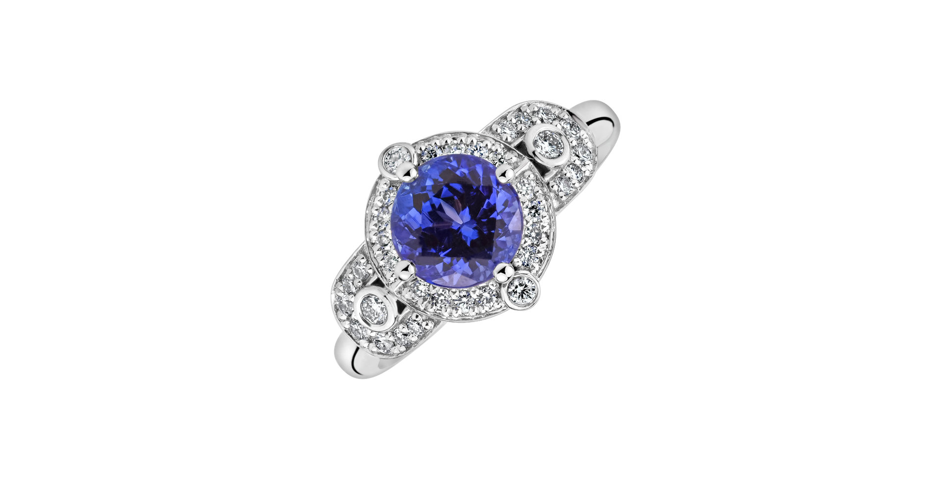 Prsteň s diamantmi a tanzanitom Imperial Glory