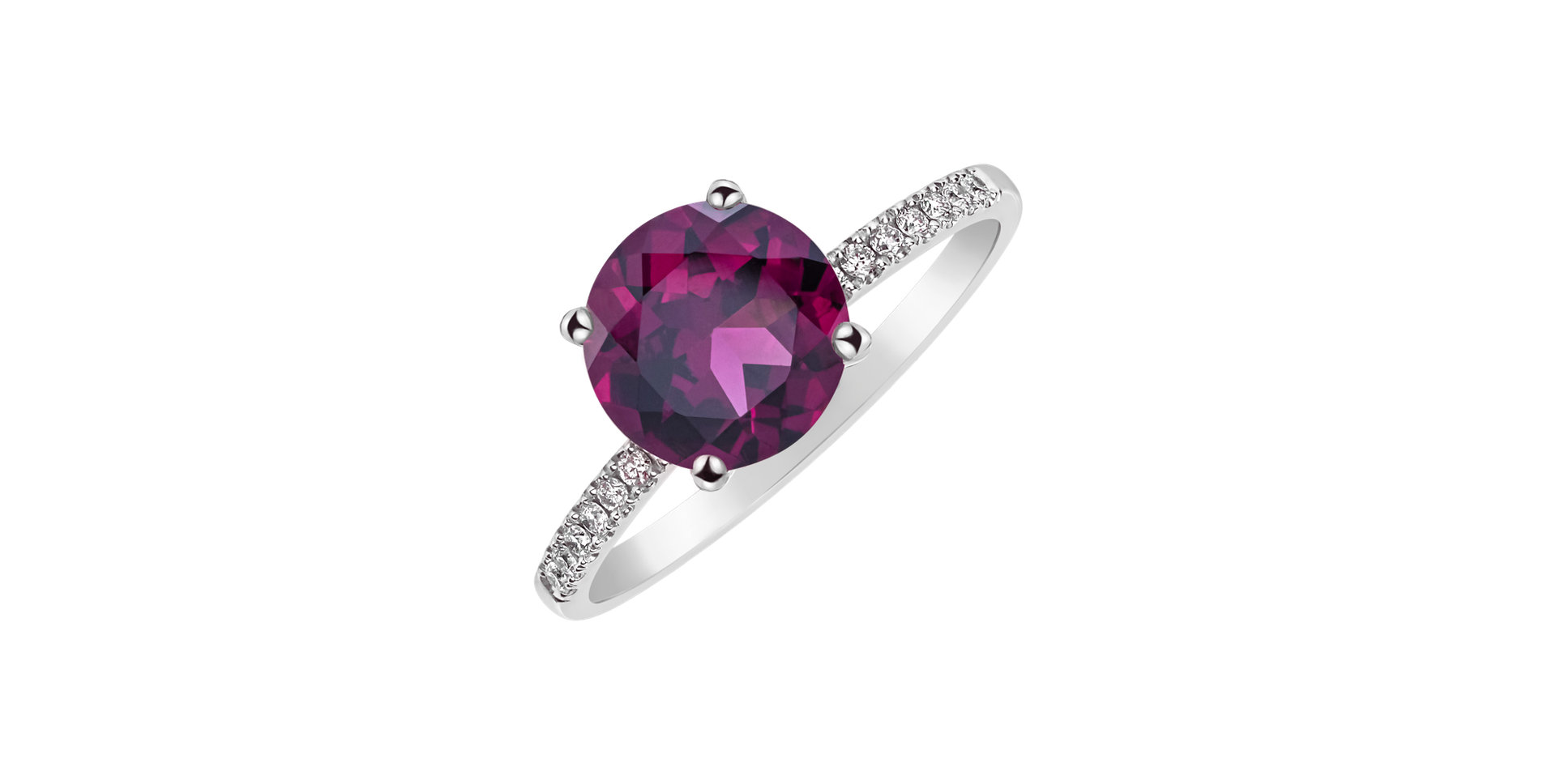 Prsteň s diamantmi a rhodolitom Bethy