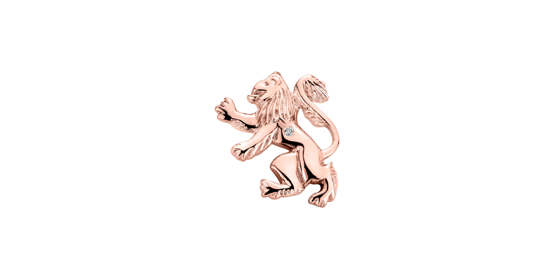 Brošňa s diamantom Heraldic Lion