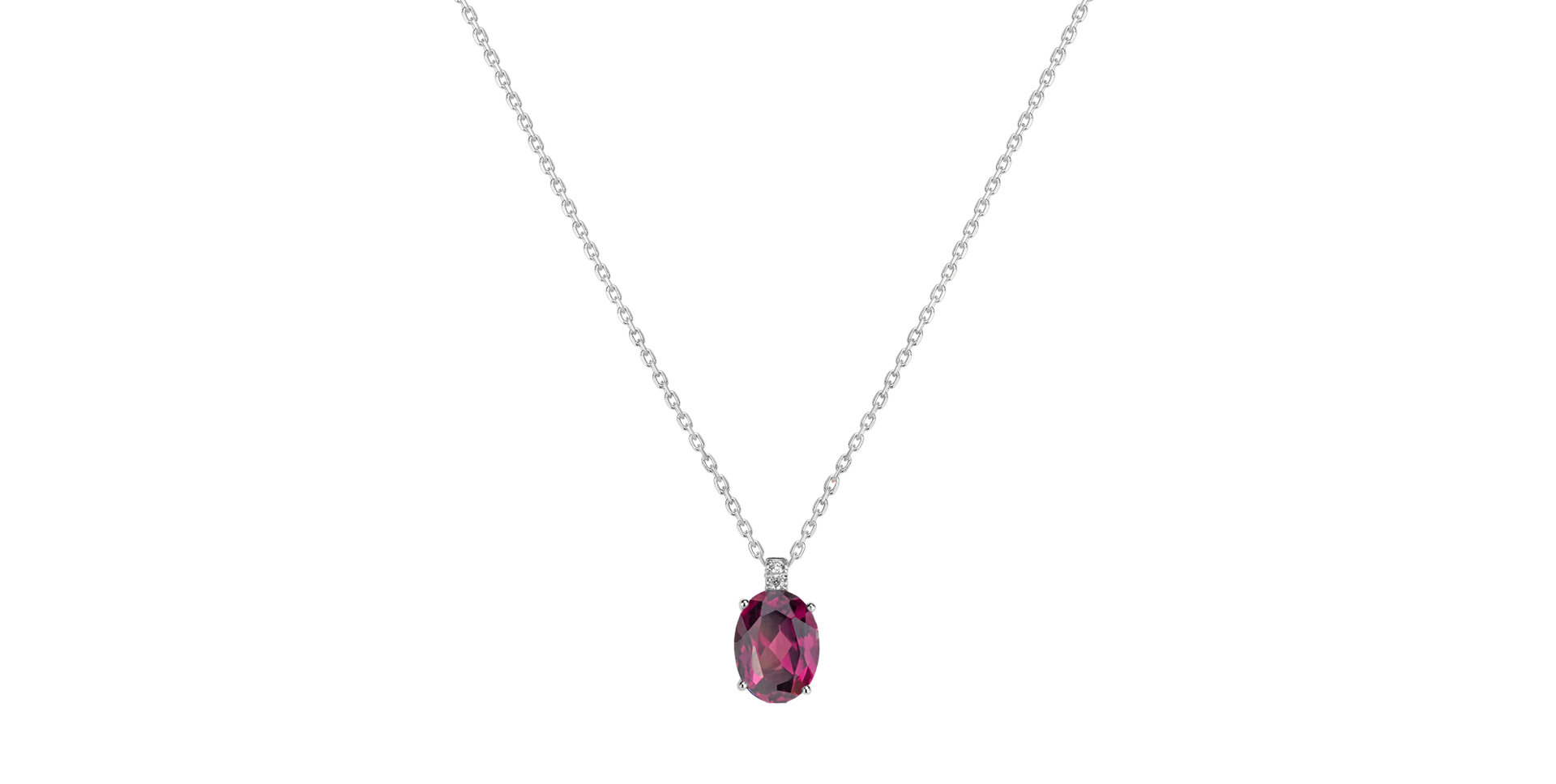 Náhrdelník s diamantmi a rhodolitom Grime
