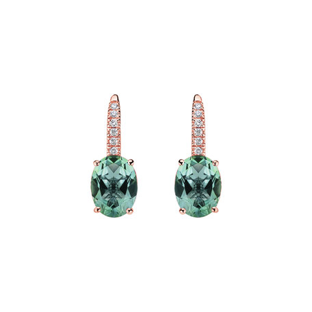 Náušnice s diamantmi a turmalínom Iris Elegance