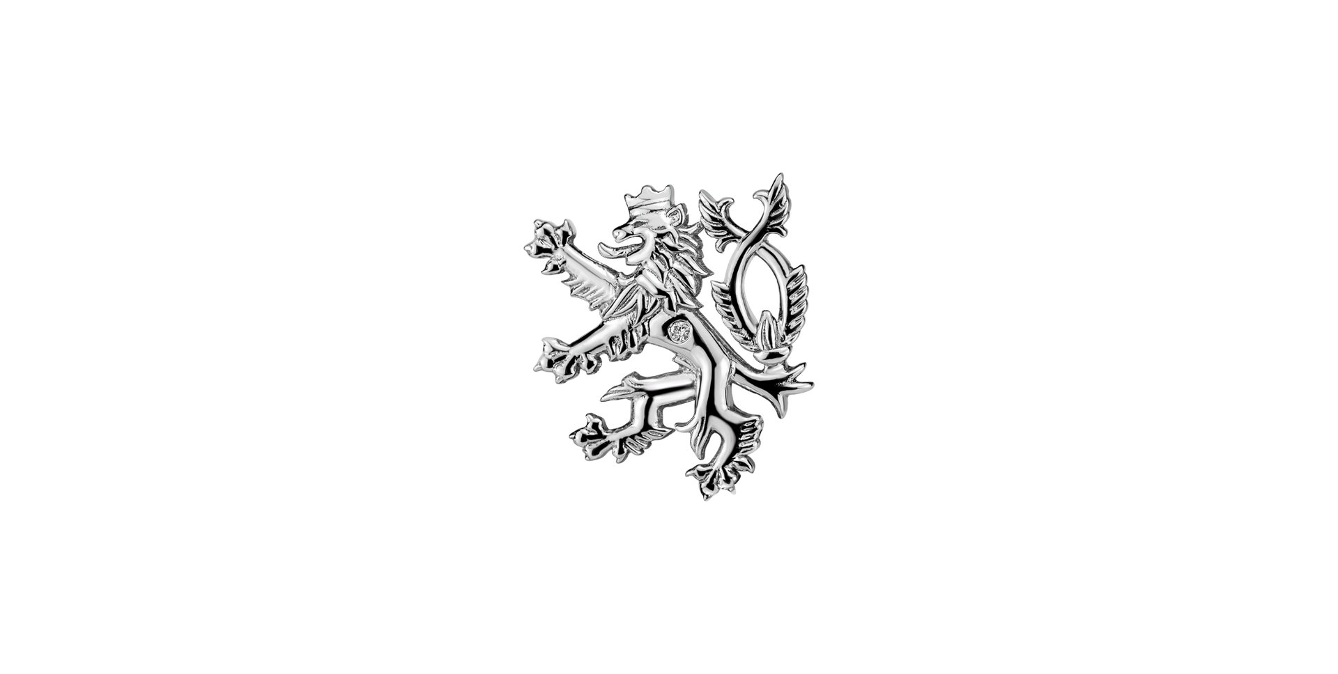 Brošňa s diamantom Heraldic Lion