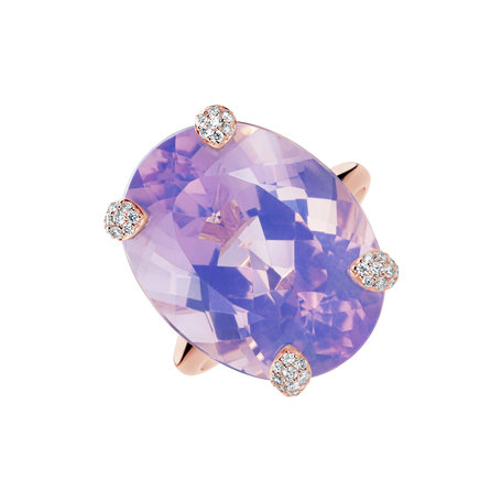 Prsteň s diamantmi a ametystom Lavender Miracle