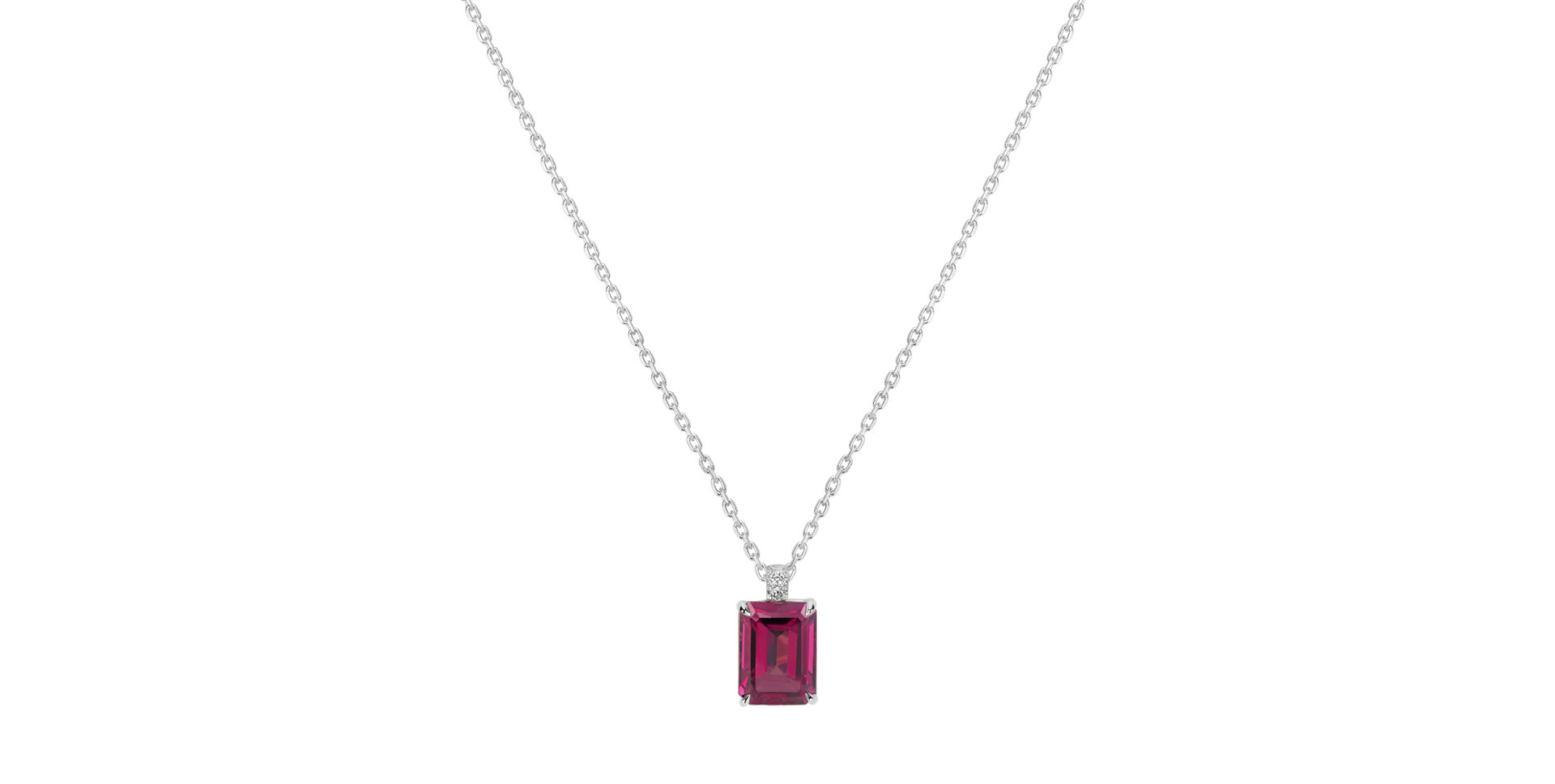 Náhrdelník s diamantmi a rhodolitom Carlotta