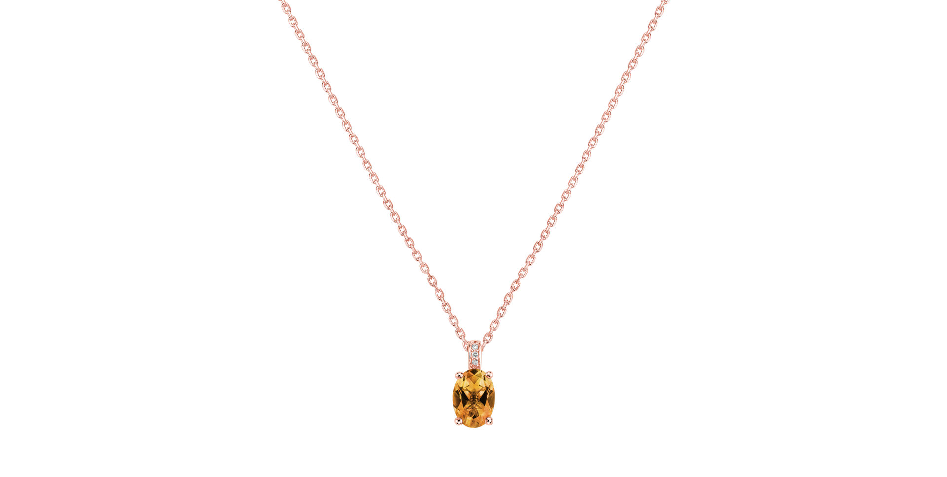 Náhrdelník s diamantmi a citrínom Euphemia