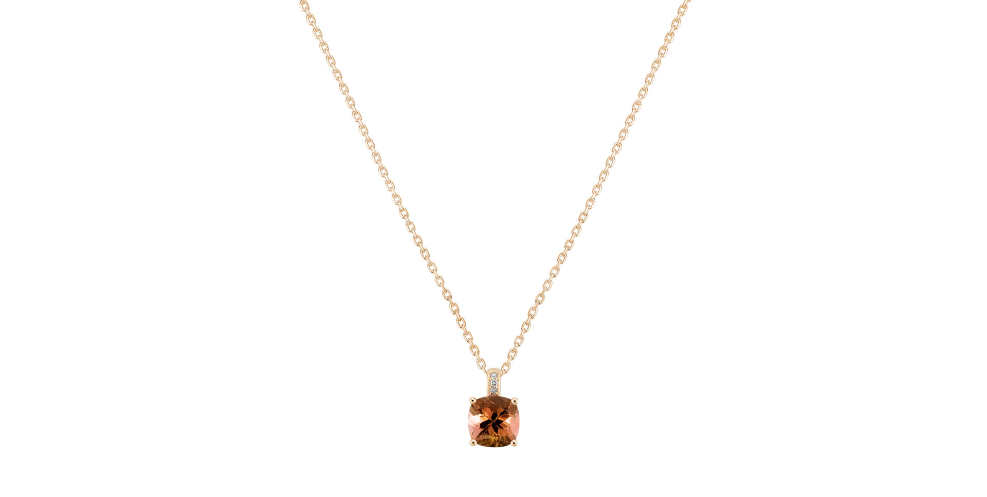Náhrdelník s diamantmi a turmalínom Linnea