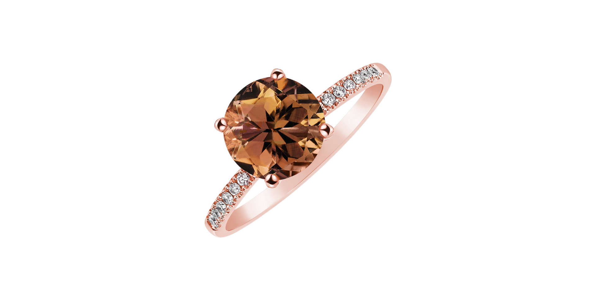 Prsteň s diamantmi a turmalínom Bethy