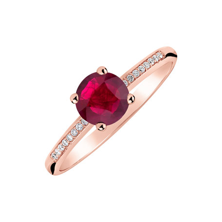 Prsteň s diamantmi a rubínom Velvet