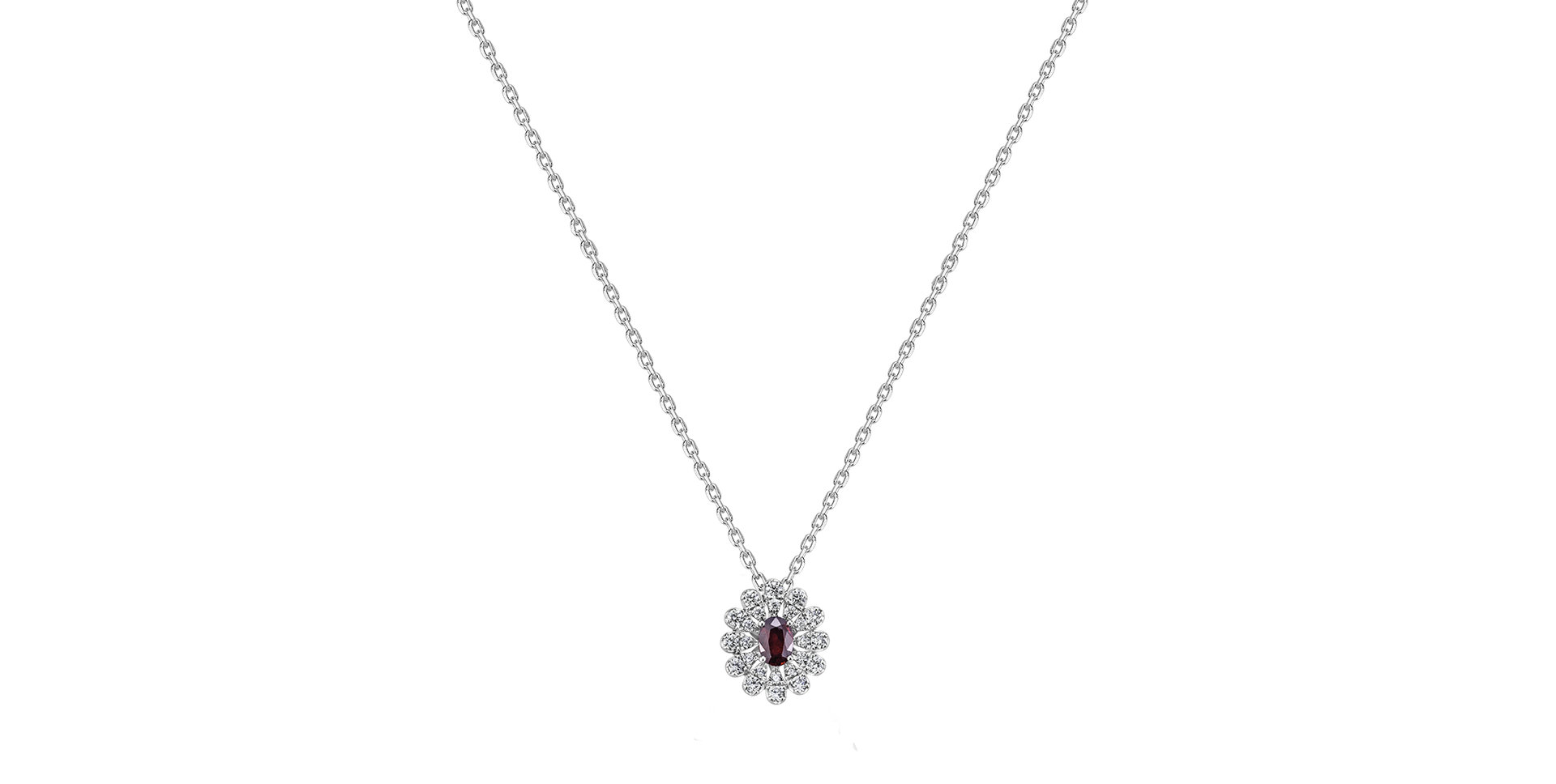 Náhrdelník s diamantmi a rubínom Starlight Bloom