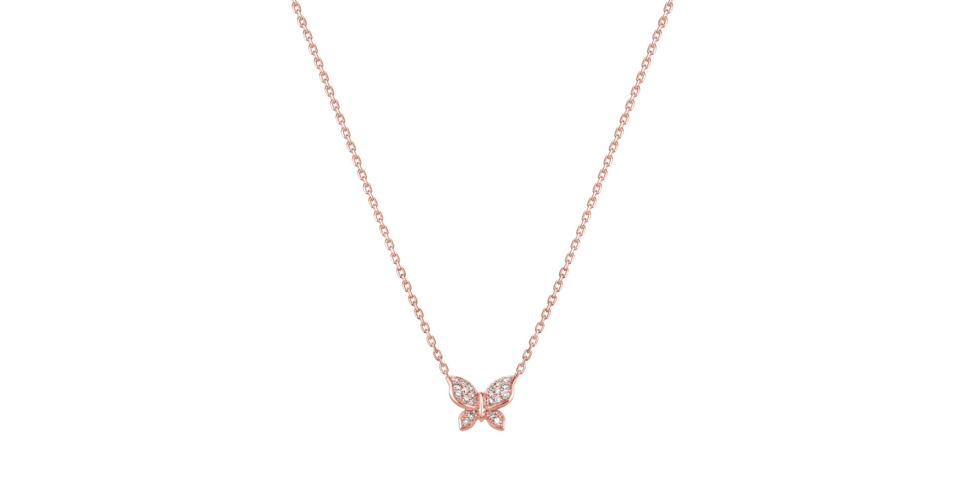 Náhrdelník s diamantmi Butterfly Touch