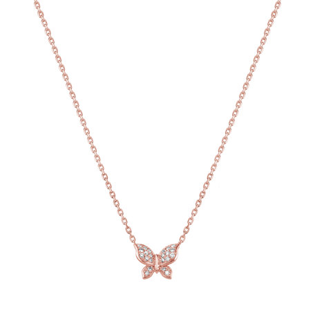 Náhrdelník s diamantmi Butterfly Touch