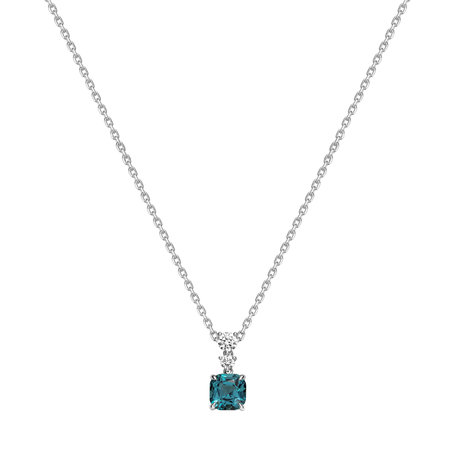 Náhrdelník s diamantmi a turmalínom Seafoam Spark