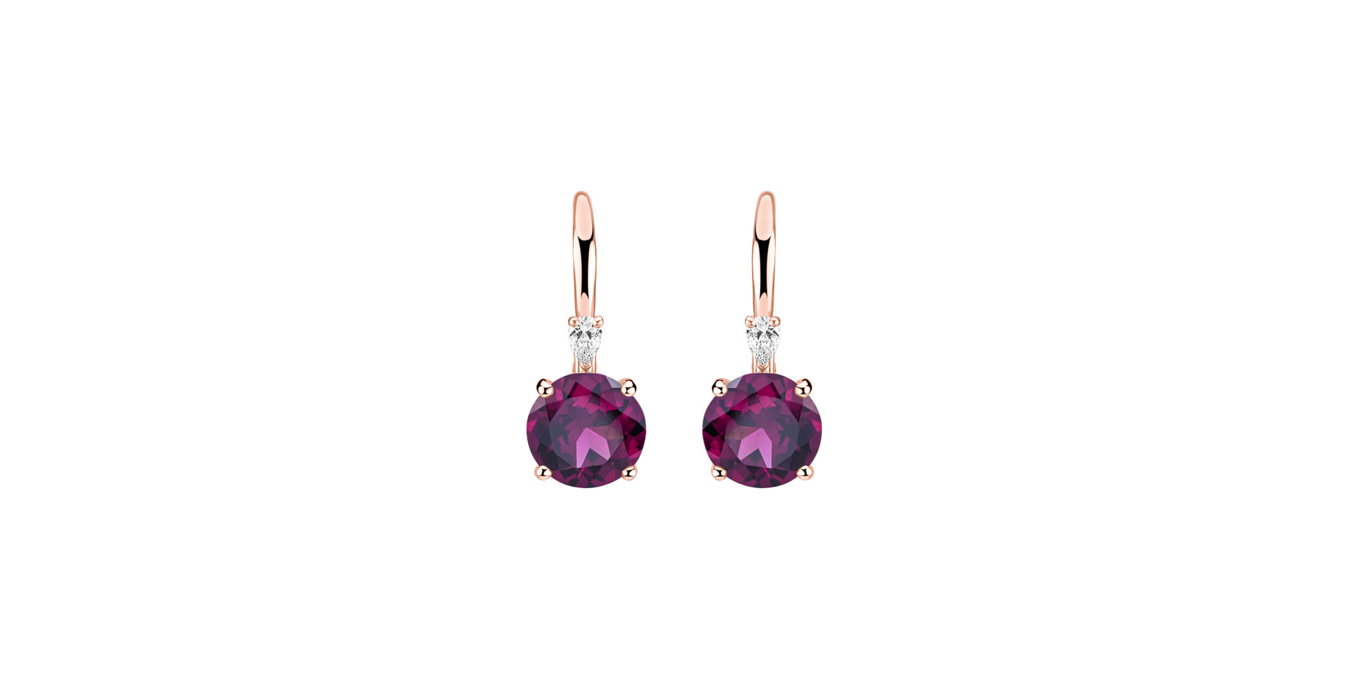Náušnice s diamantom a rhodolitom Noctir