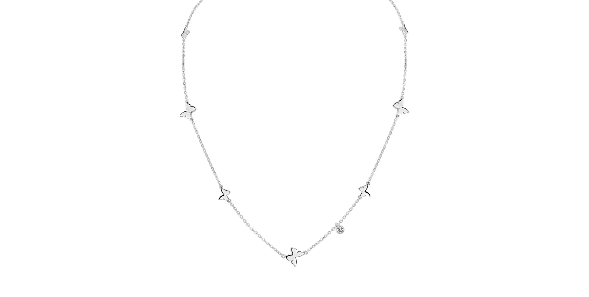 Náhrdelník s diamantom Wild Butterflies