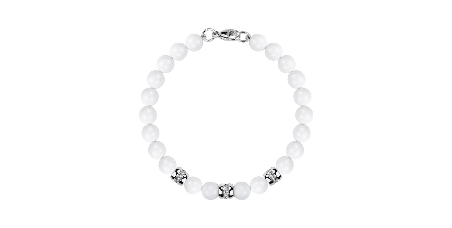 Náramok s diamantmi a achátmi White Mirage