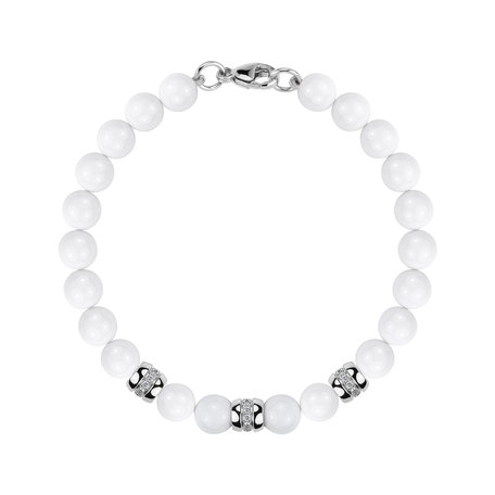 Náramok s diamantmi a achátmi White Mirage