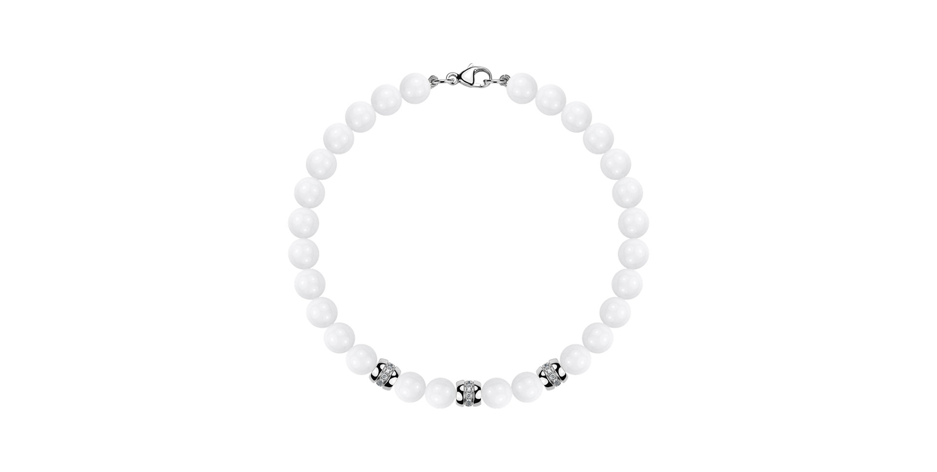 Náramok s diamantmi a achátmi White Mirage