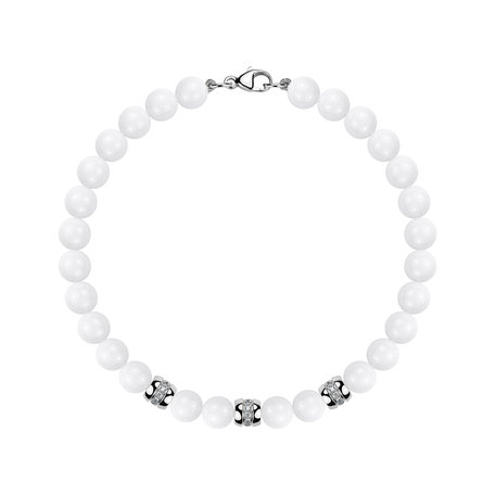 Náramok s diamantmi a achátmi White Mirage