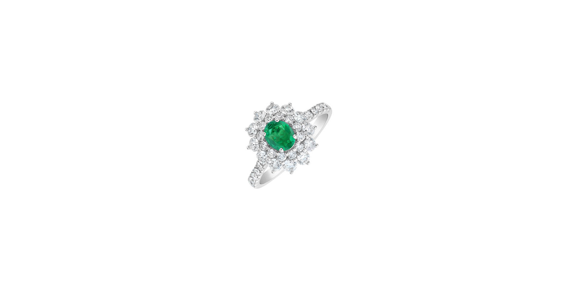 Prsteň s diamantmi a smaragdom Queen of Emerald