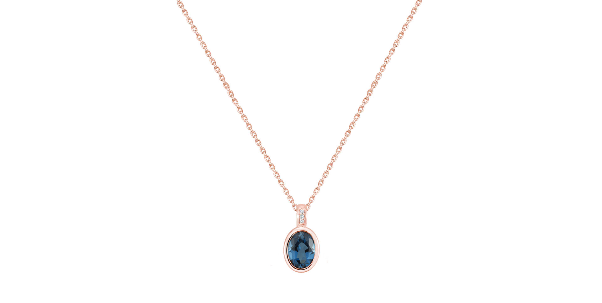 Náhrdelník s diamantmi a topásom Elliptical Perfection